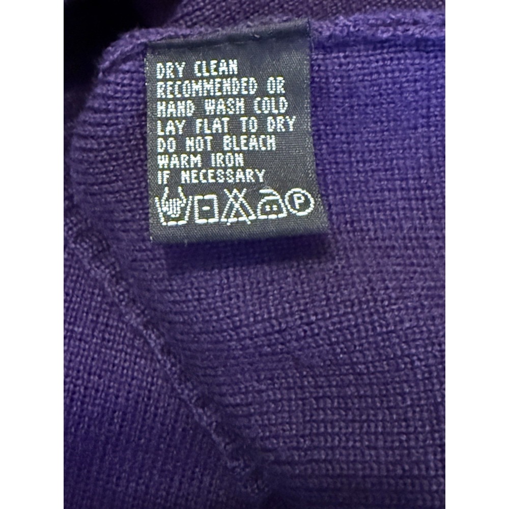 Vintage Carole Little Purple Embroidered & Beaded Sweater Size 2X Wool Blend - Picture 5 of 5